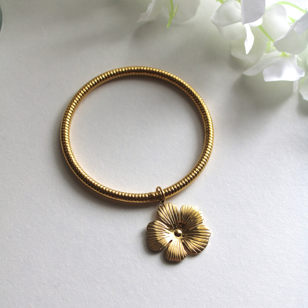 Bracelet jonc Fleur